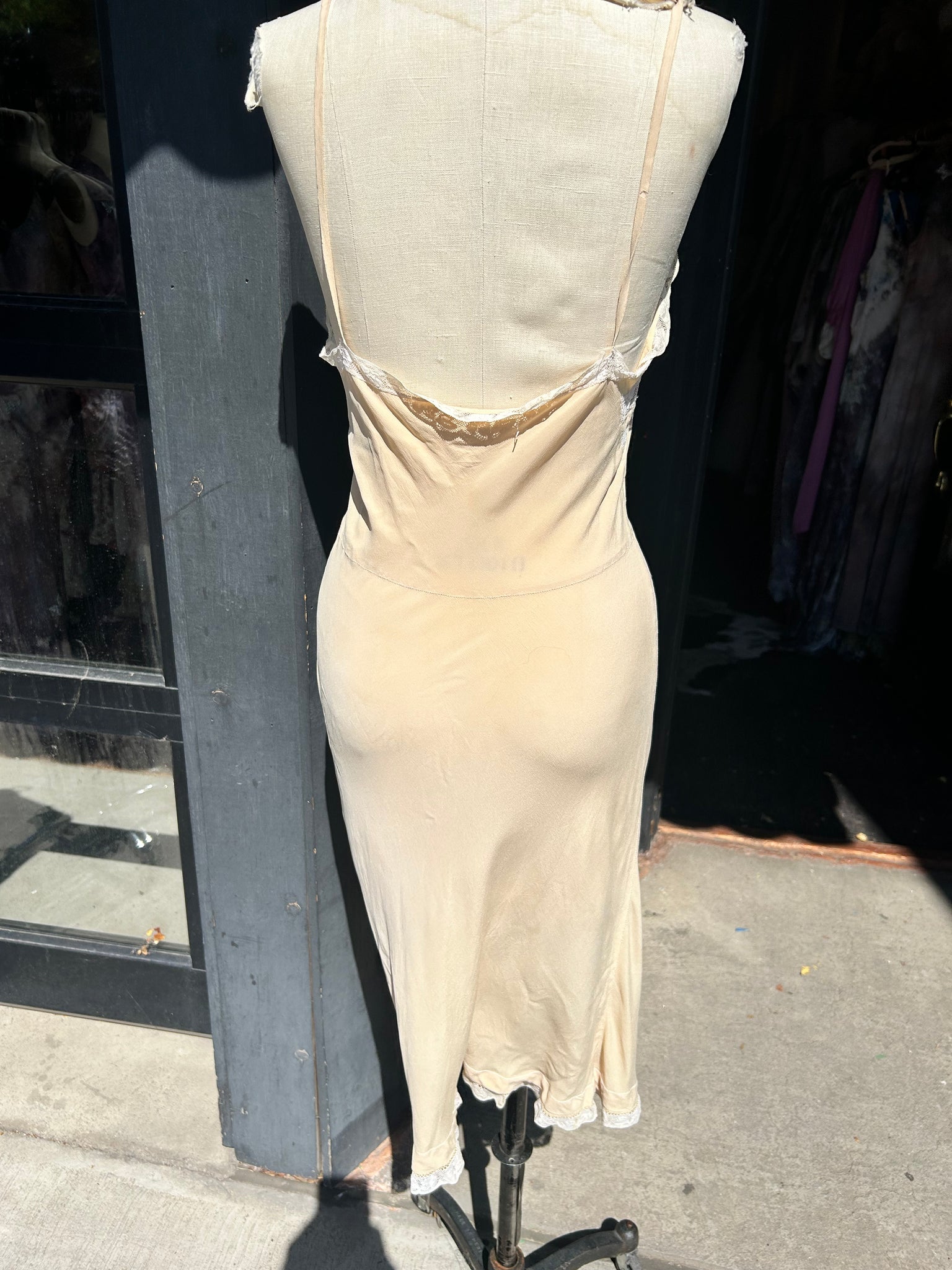 vintage silk slip dress Black Satin Best for a size X Vintage silk redone slip dress
