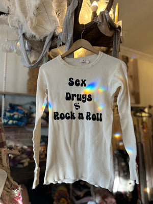 70s slogan upcycled thermal