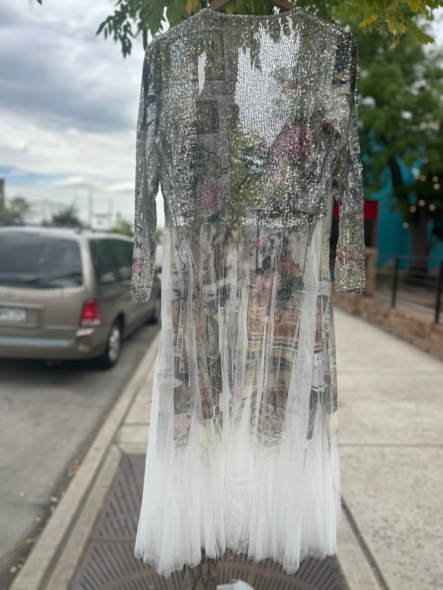 Sequin tulle angel duster
