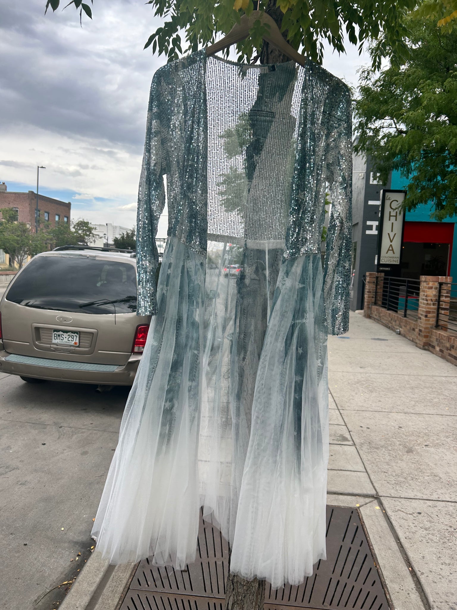Sequin tulle angel duster