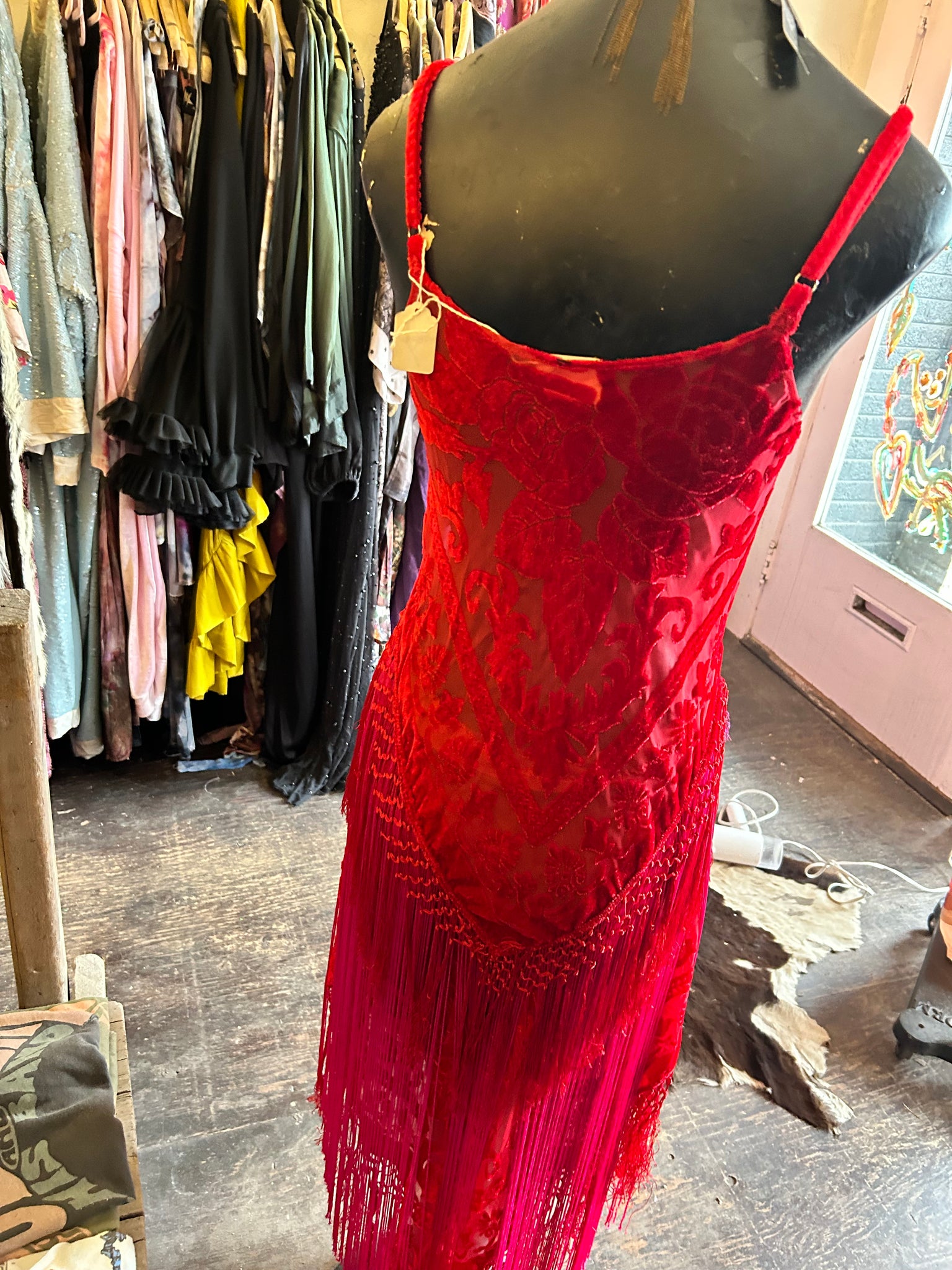 Dreaming in Red Fringe  Dress