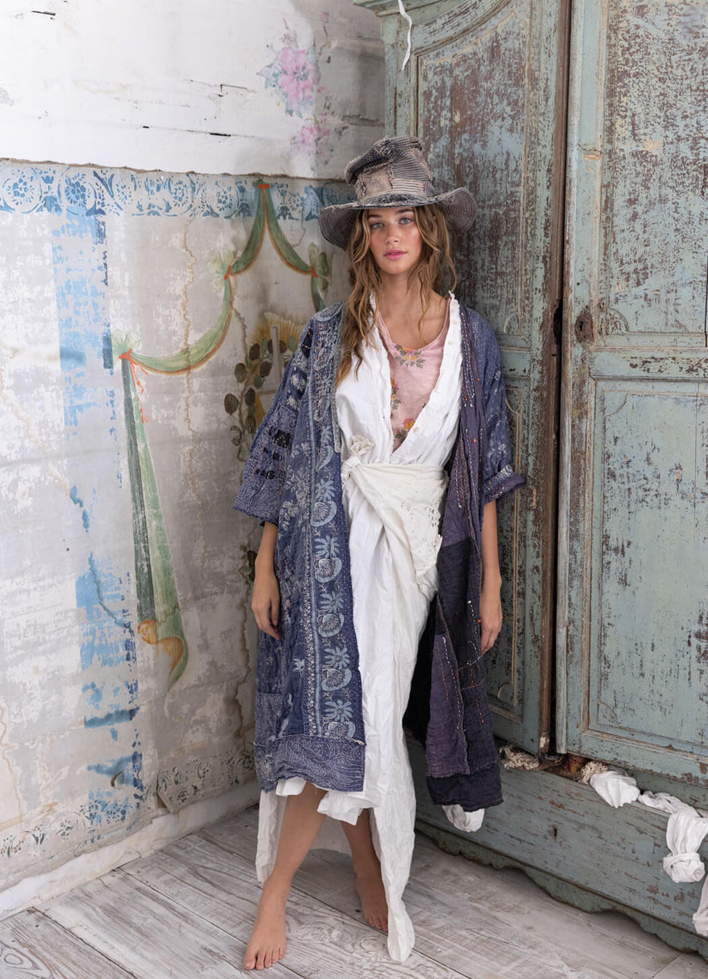 Magnolia Pearl Quilted Boro Kimono 794