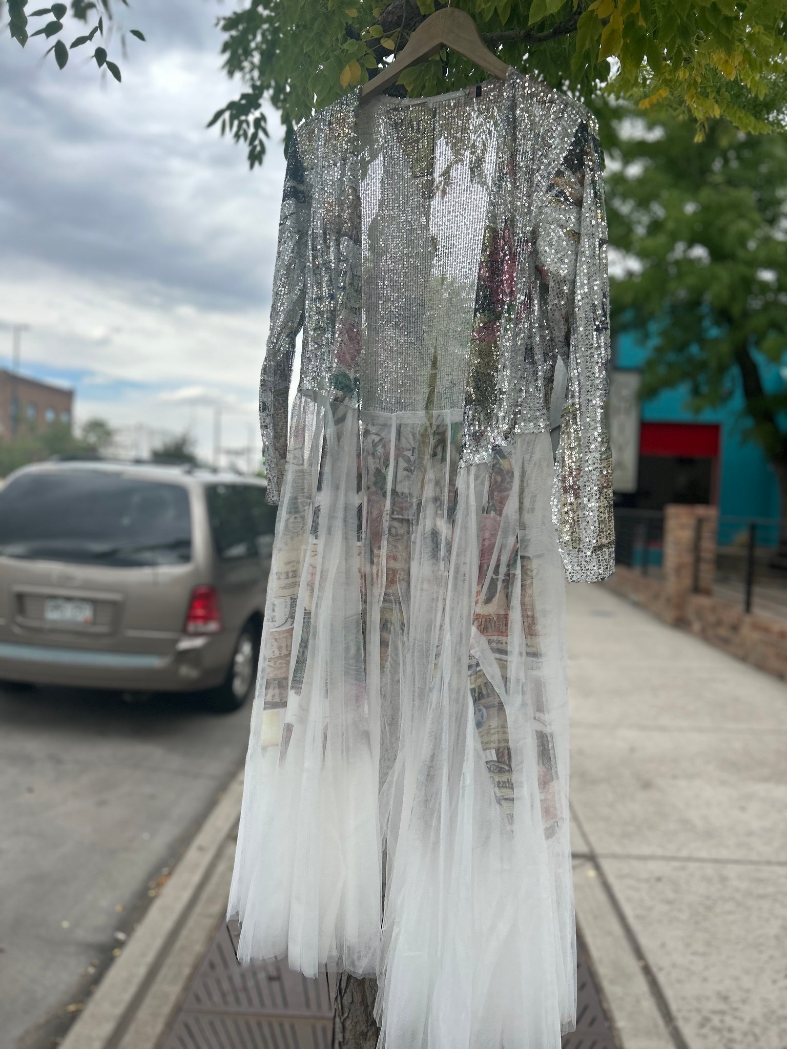 Sequin tulle angel duster