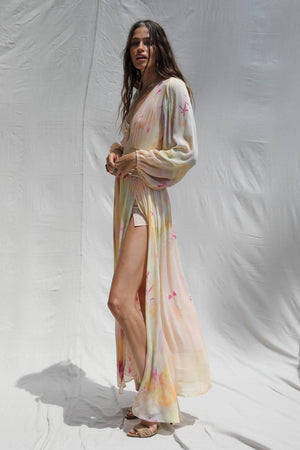 Ice dyed Lapis Maxi  Dress