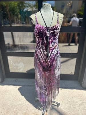 Fringe Go-Go Dress in Oh La La purple
