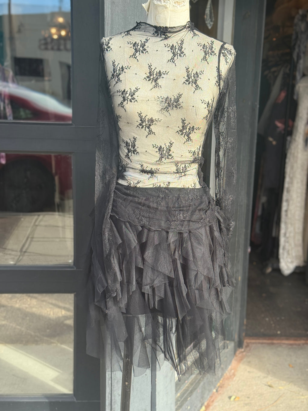 Flower vine sheer top