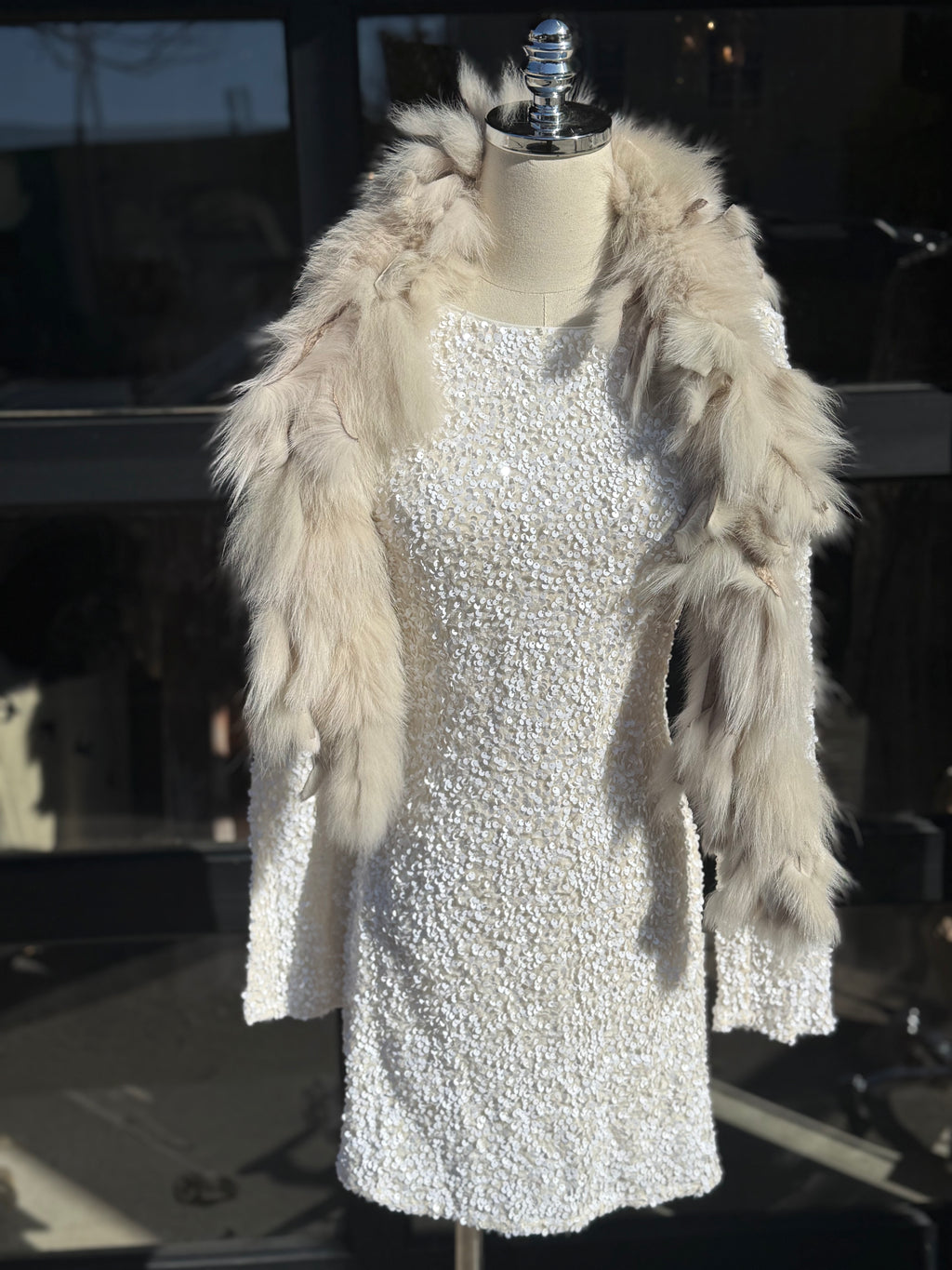 Cybelle flocked sequin velvet  mini dress