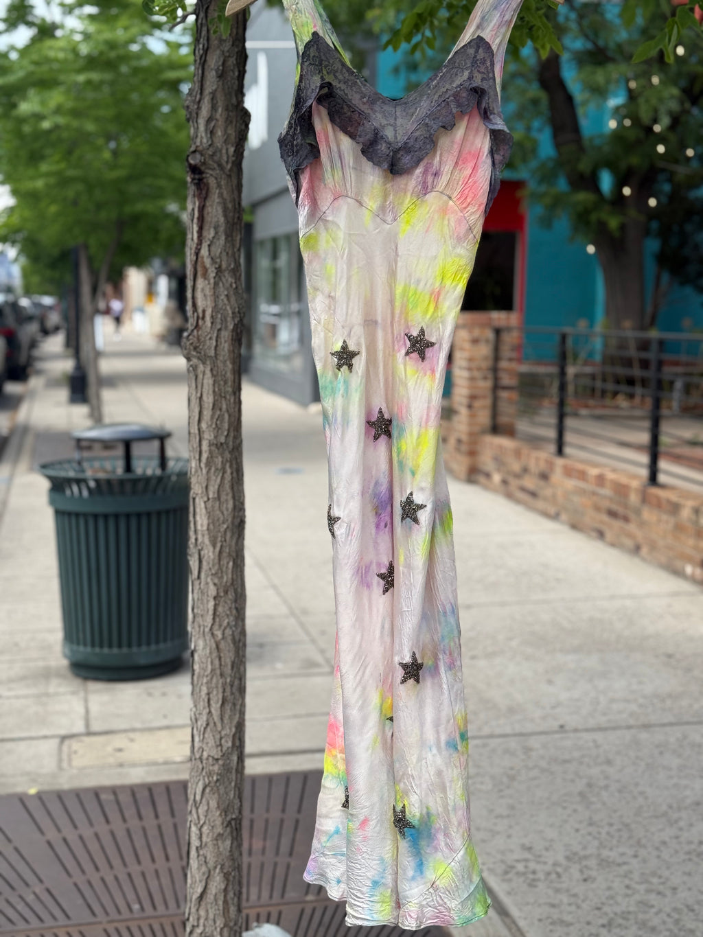 Stary night vintage neon slip dress