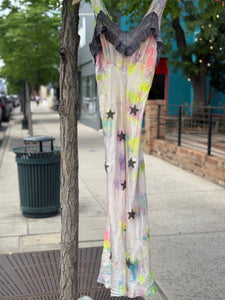 Stary night vintage neon slip dress