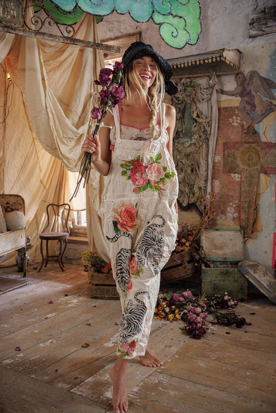 Magnolia Pearl BIRCH FLORAL LOVE OVERALLS 176