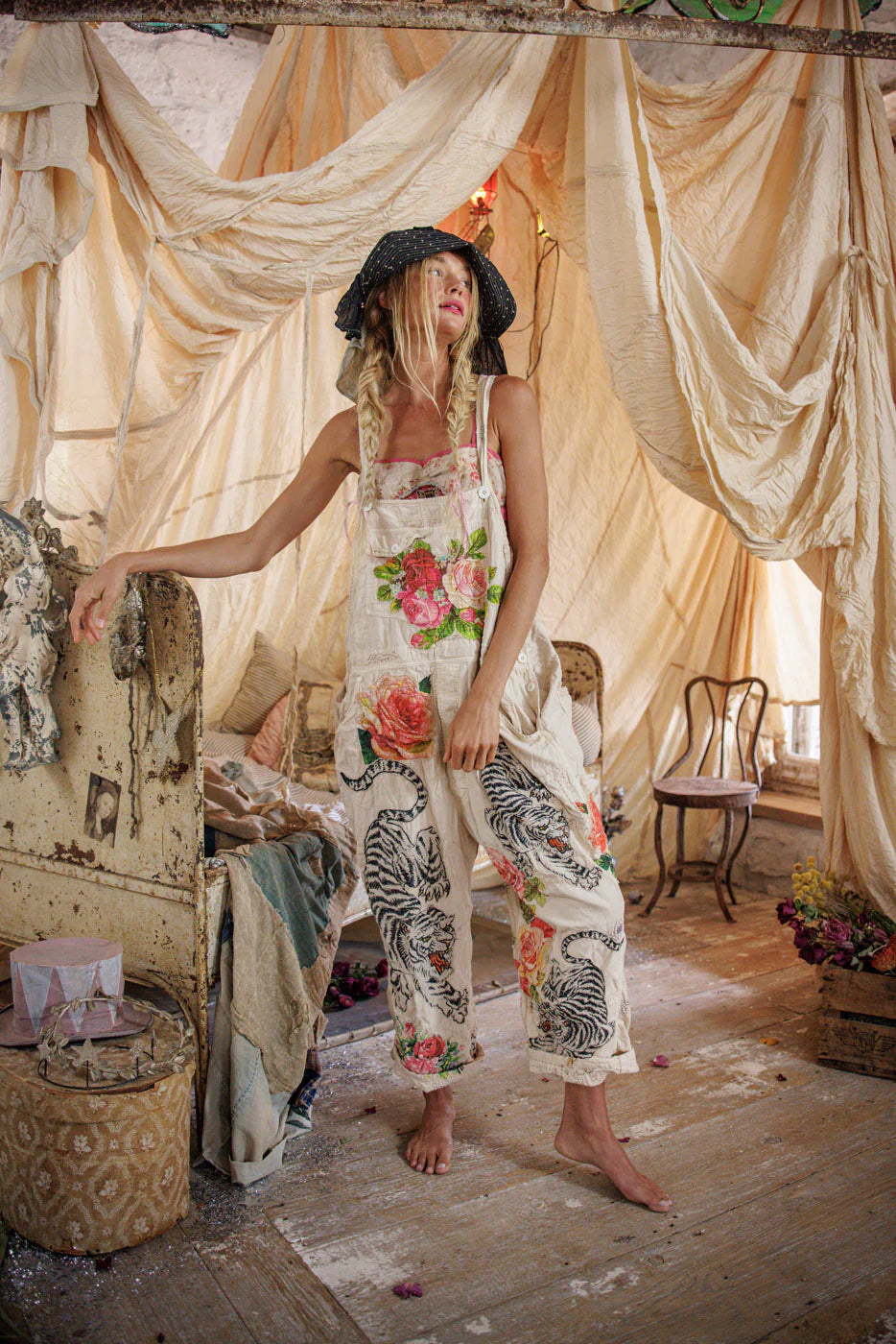 Magnolia Pearl BIRCH FLORAL LOVE OVERALLS 176