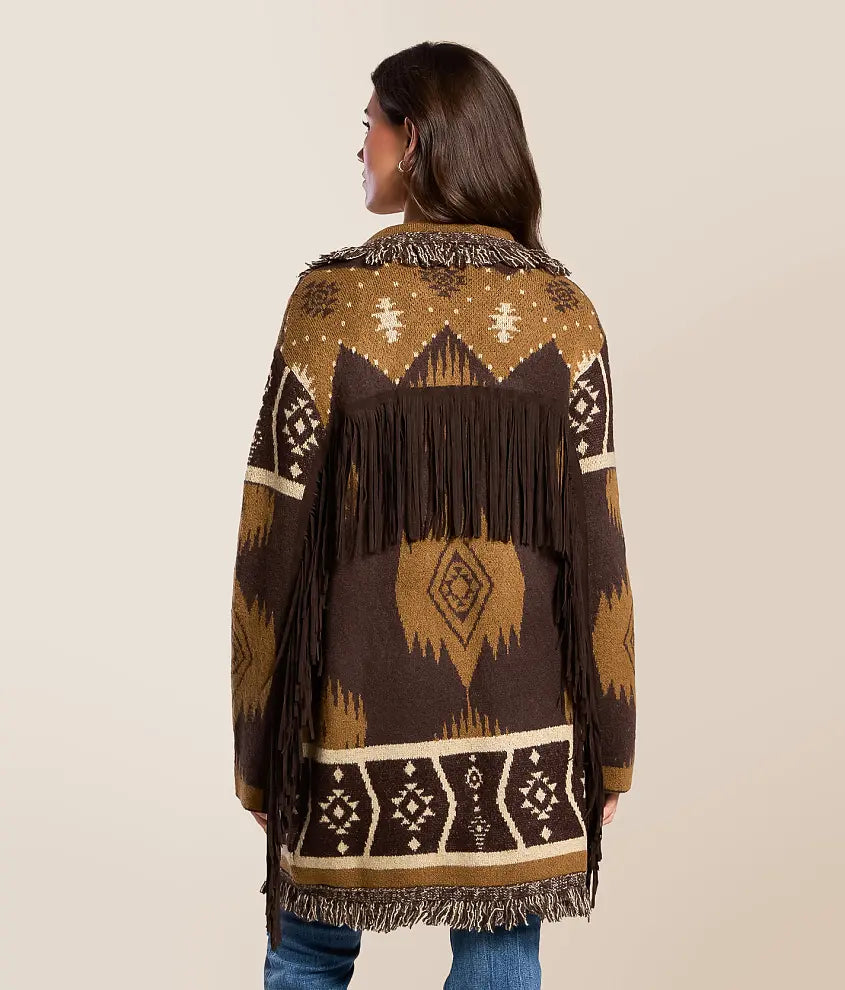 R Western Fringe Cardigan
