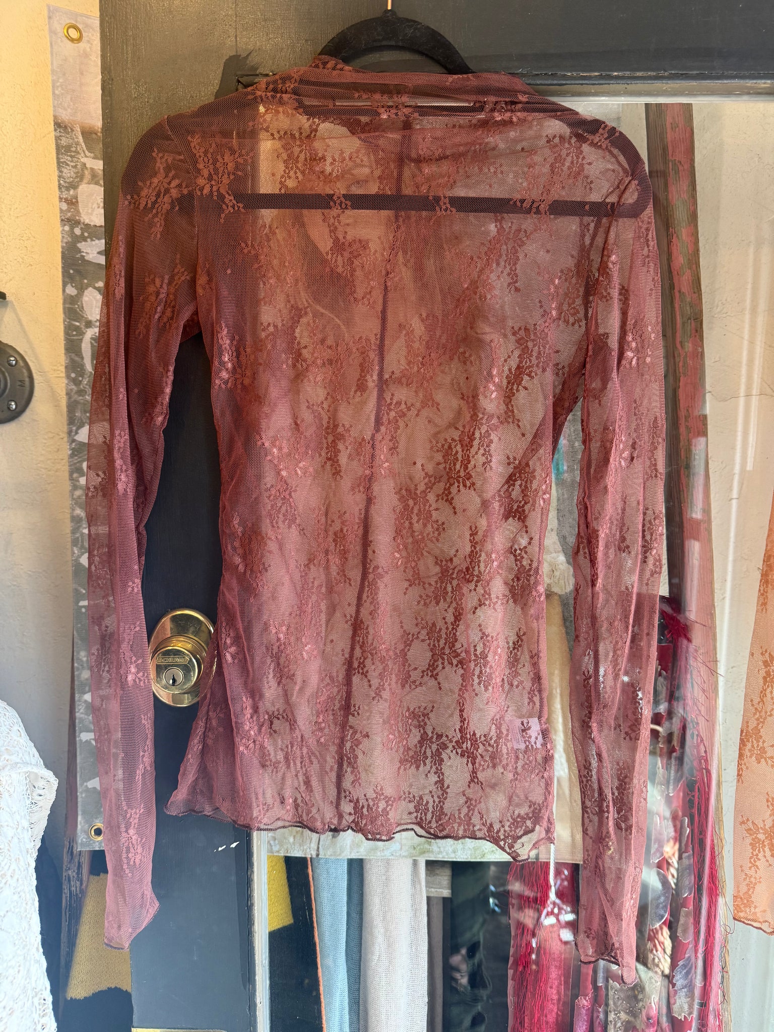 Flower vine sheer top