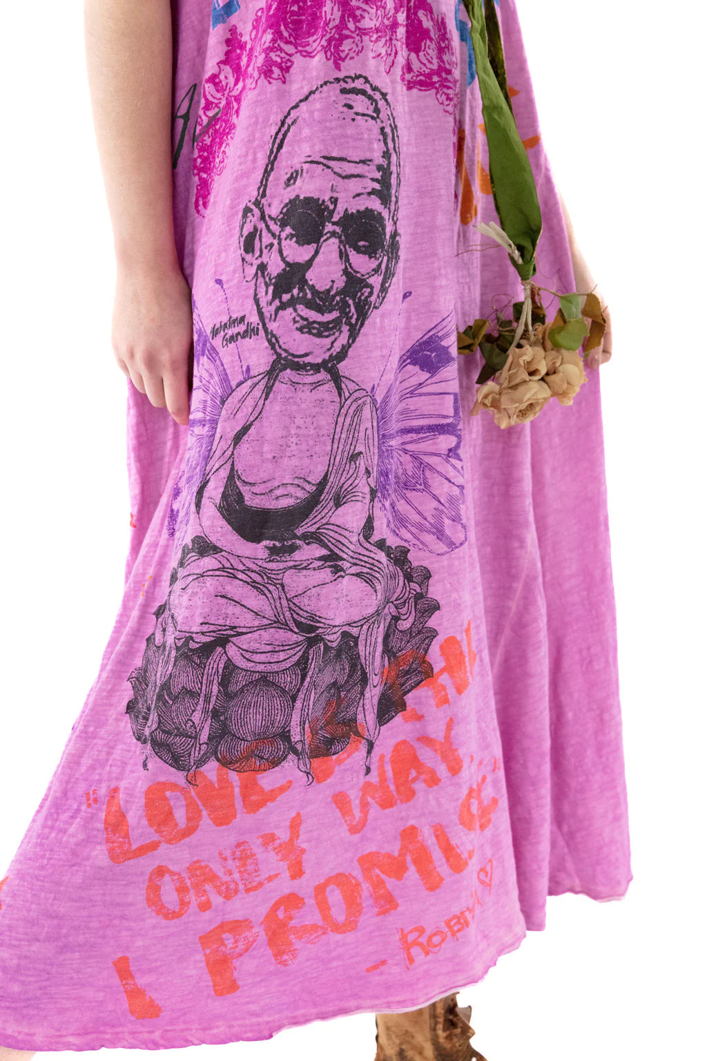 Magnolia Pearl Dress 940 - Peace Art Love Gandhi T Dress - Allium