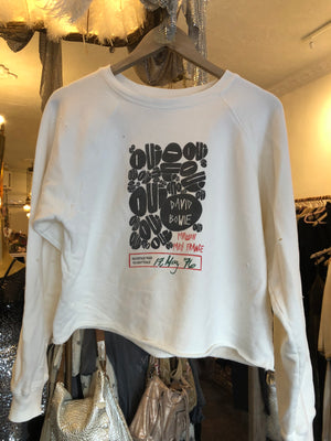 Retro brand Bowie Paris France cropped sweatshirt