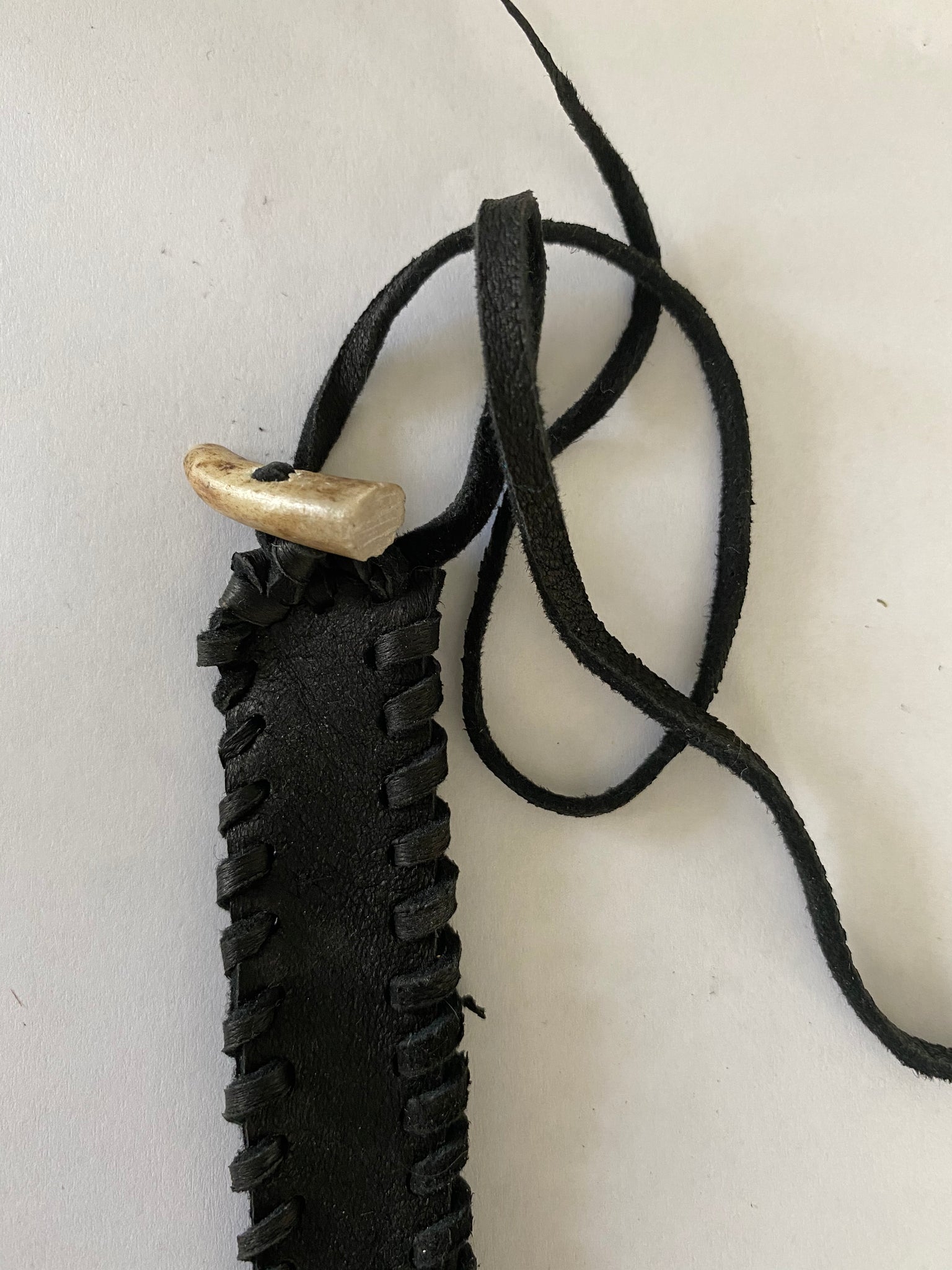 Kesha Pearl and antler leather cuff