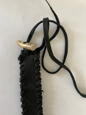Kesha Pearl and antler leather cuff