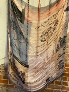 French champagne label tissue scarf