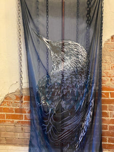 Midnight hummingbird tissue scarf