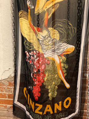 Chinzano Champagne girl tissue scarf