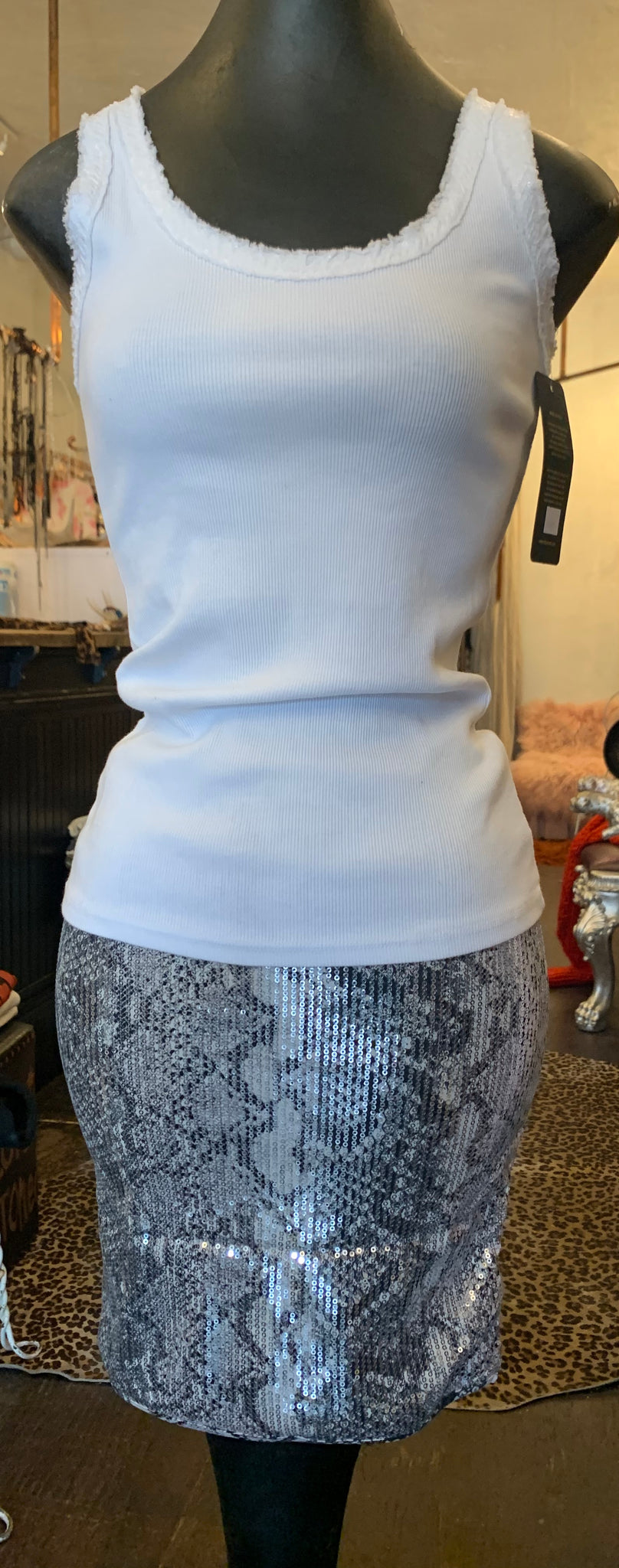 Shine Sequin Mini-Skirt