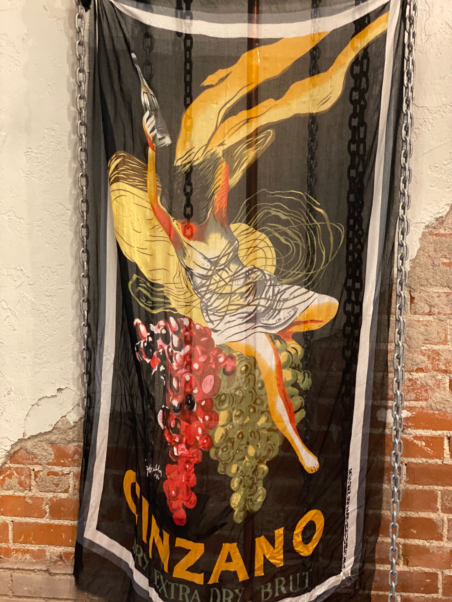 Chinzano Champagne girl tissue scarf