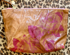 Totem Salvaged Pink Roses Pouch