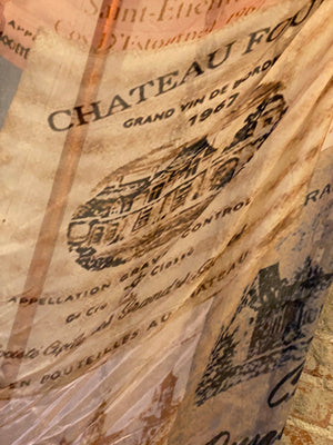 French champagne label tissue scarf
