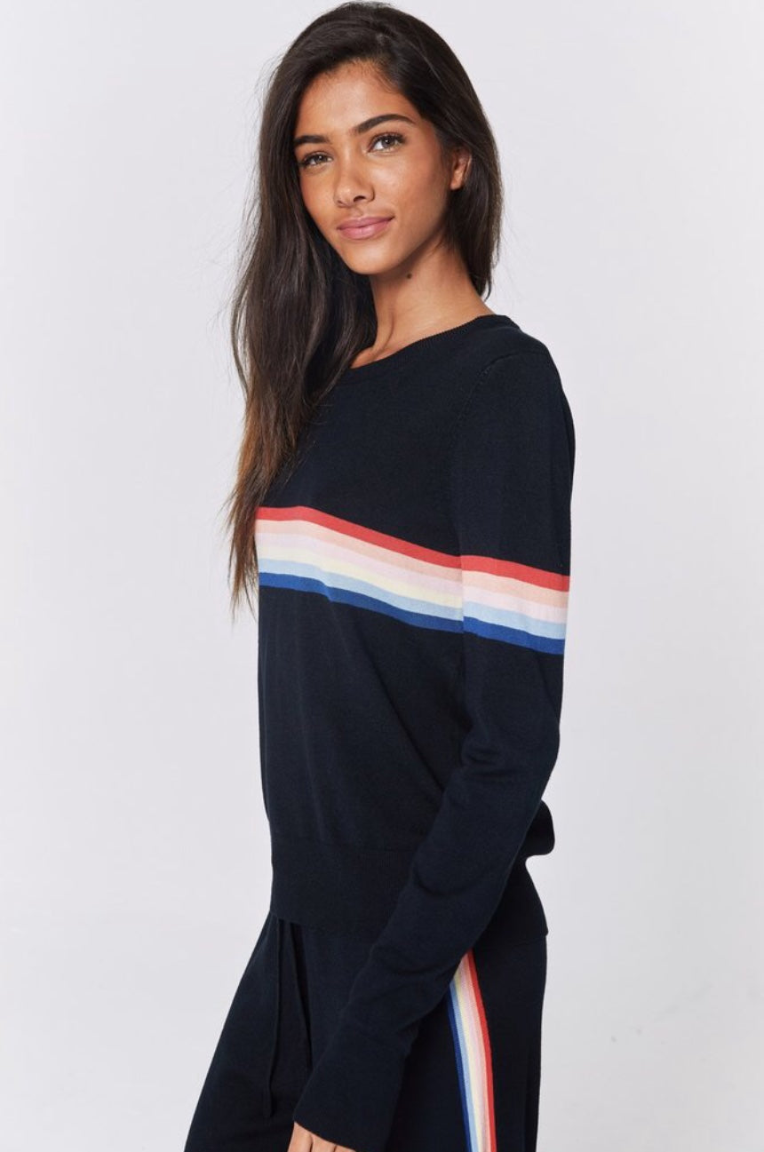 Spiritual Gangster Rainbow Stripe Sweater Canary In A Clothesmine