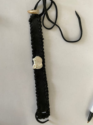 Kesha Pearl and antler leather cuff