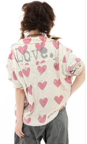 Magnolia Pearl Kelly Western Shirt with Love Print top 1043