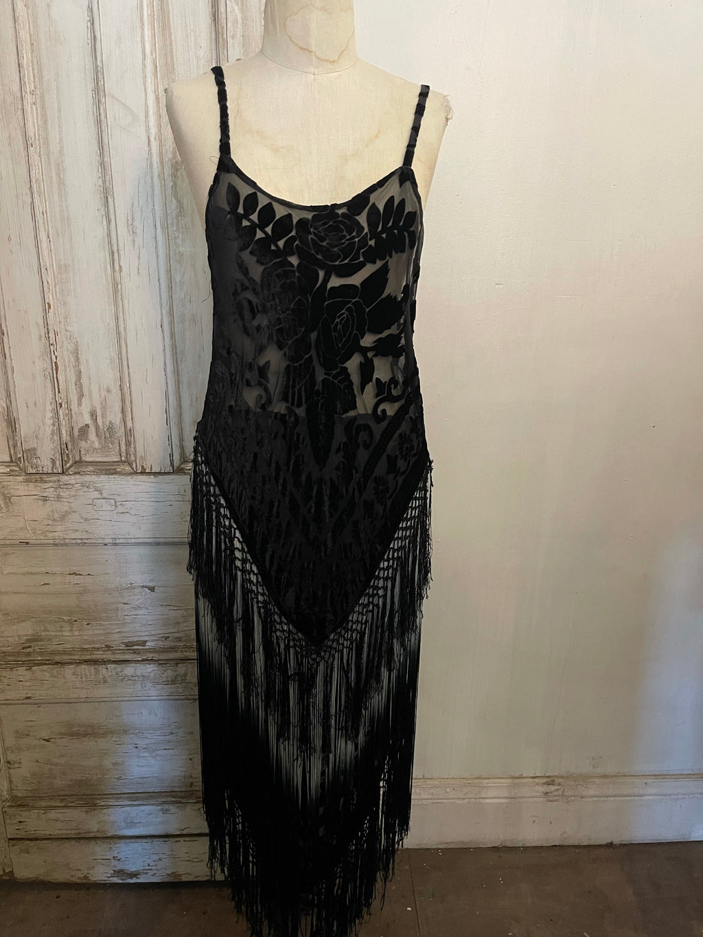 Fringe Go-Go Dress Noir/Blanc