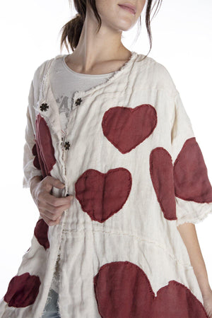 Magnolia Pearl Linen Heart Applique Kimi Koat Jacket 457