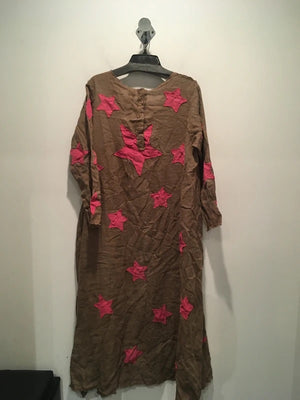 Magnolia Pearl European Linen Cassiel Star Appliqué Dress