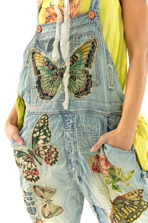 Magnolia Pearl Butterfly Appliqué Overalls
