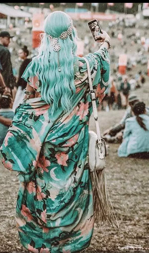 Turquoise moon Kimono