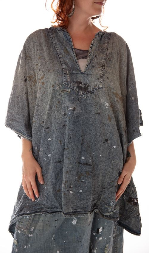 Magnolia Pearl Cotton denim Felix artist poncho