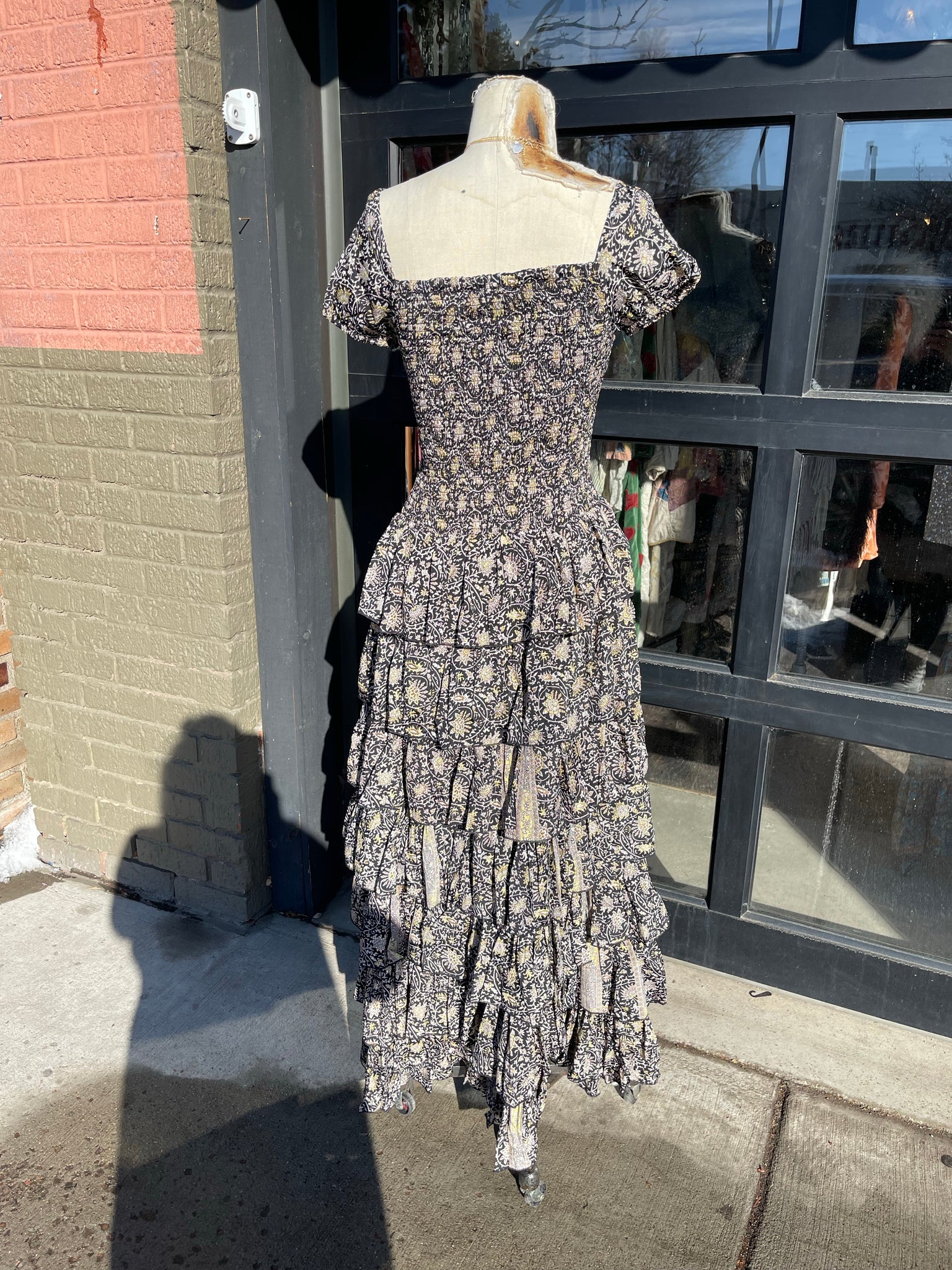 Persaro smocked high long dress