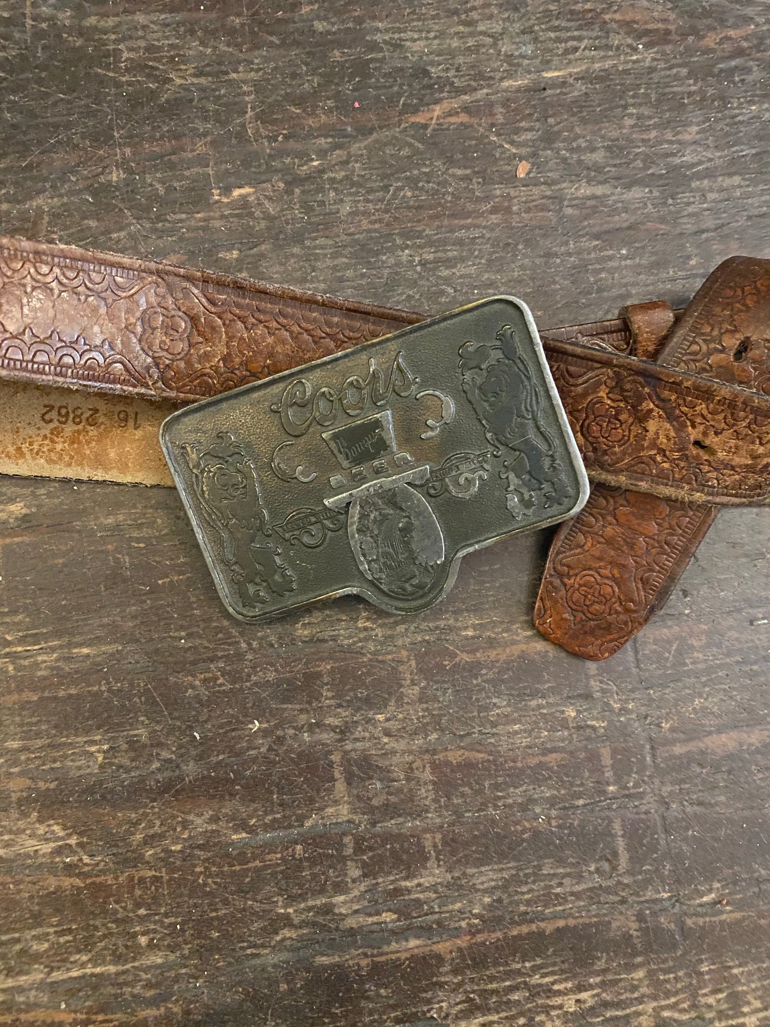 Vintage 70s old school Coors belt and Buckle
