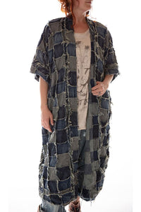 Magnolia Pearl Cotton patch denim Dashi kimono