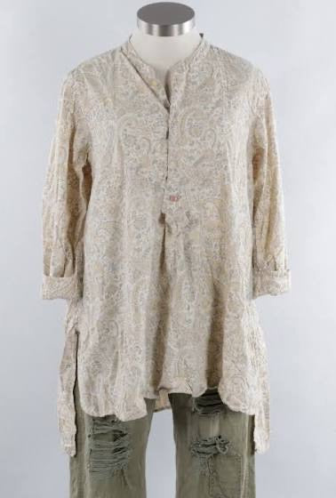 Magnolia Pearl French Cotton Hand Block Print Ines Classic Shirt