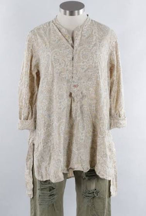 Magnolia Pearl French Cotton Hand Block Print Ines Classic Shirt