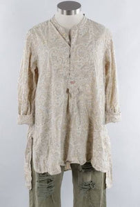 Magnolia Pearl French Cotton Hand Block Print Ines Classic Shirt