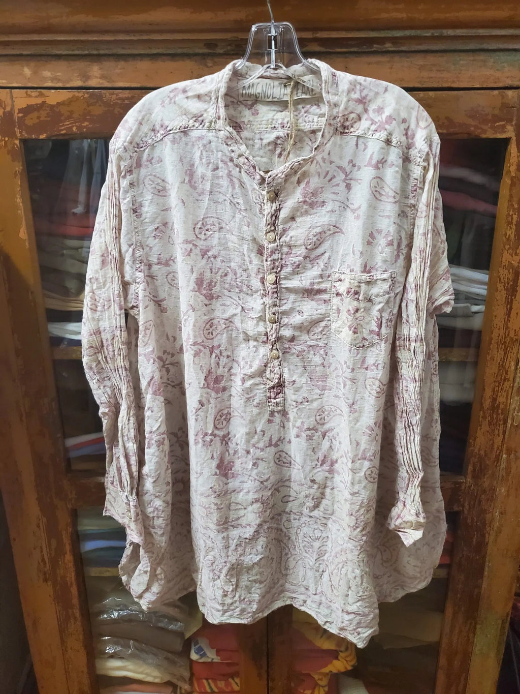 Magnolia Pearl European Cotton Hand Blockprint Idgy Men’s Shirt