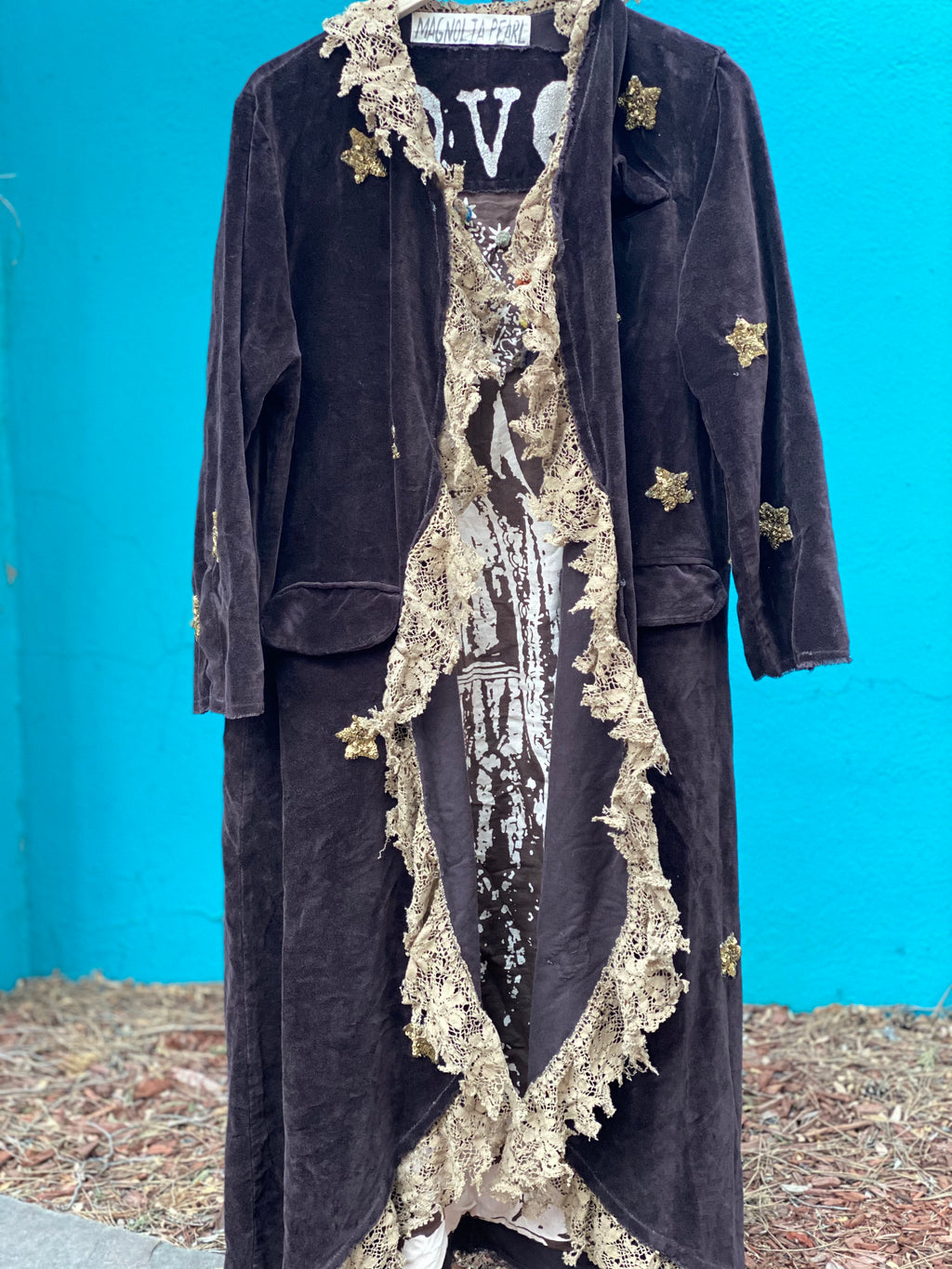 MAGNOLIA PEARL VELVET SEQUIN STAR EMERY COAT, ROOTED EARTH