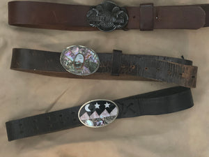 Star scape vintage abalone belt