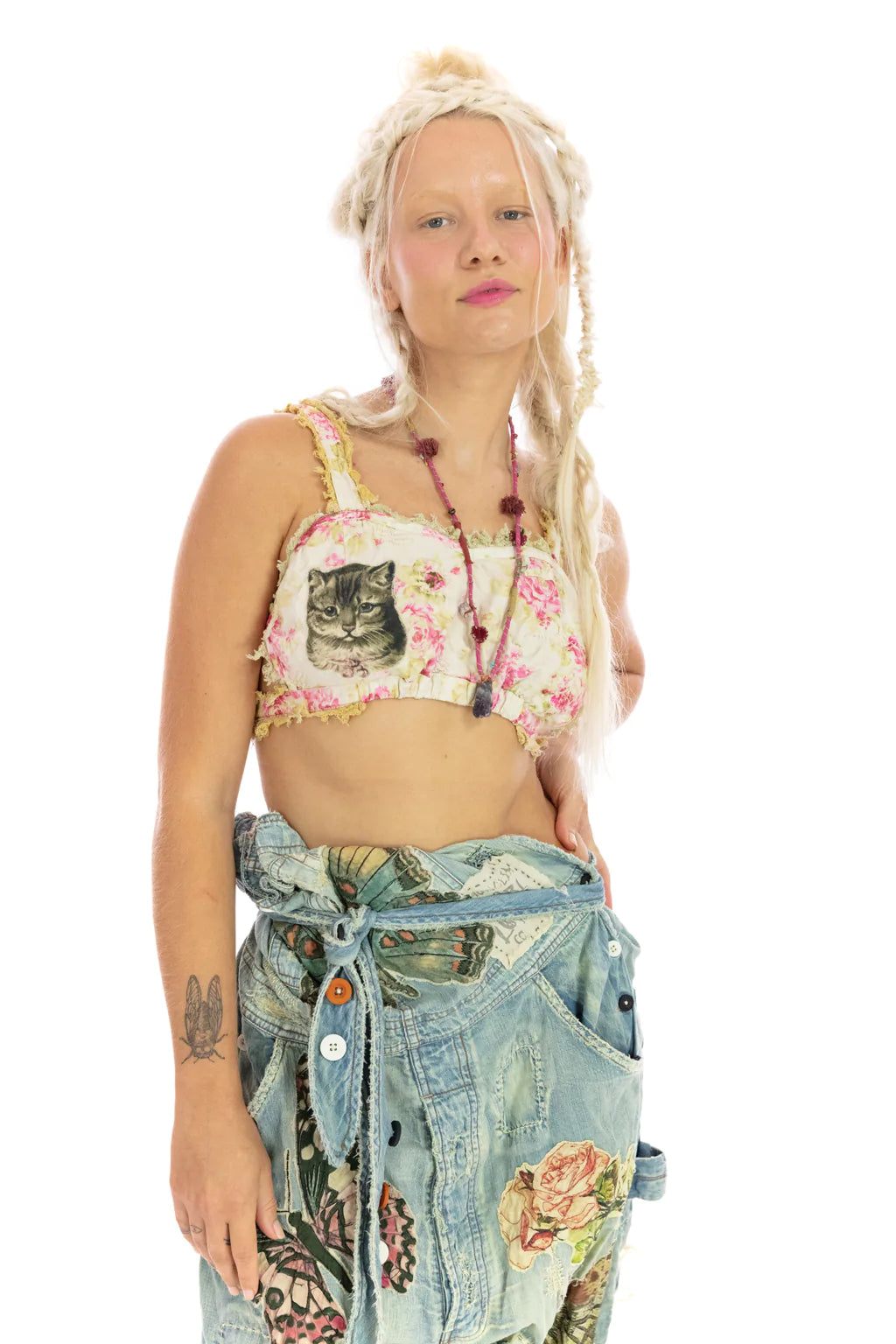 Magnolia pearl Cat Appliqué Mindy Bralette bra 012
