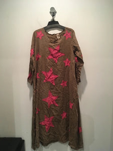 Magnolia Pearl European Linen Cassiel Star Appliqué Dress