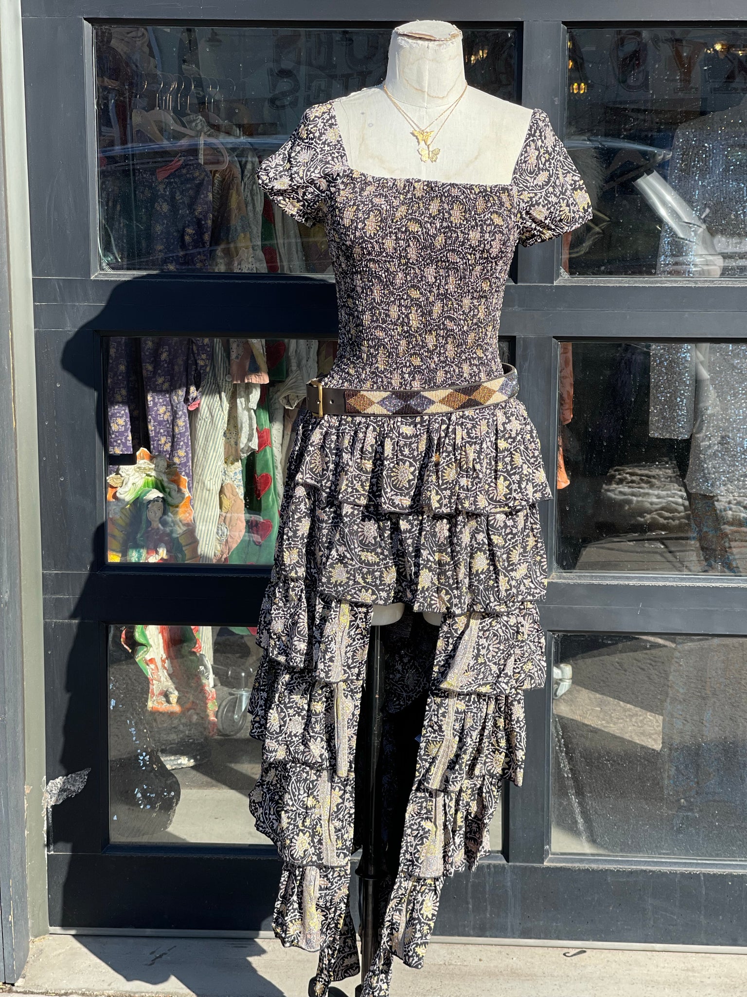 Persaro smocked high long dress